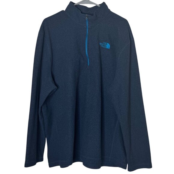 The North Face Men’s XXL Gray Blue Quarter-Zip Fleece Pullover - Picture 1 of 6